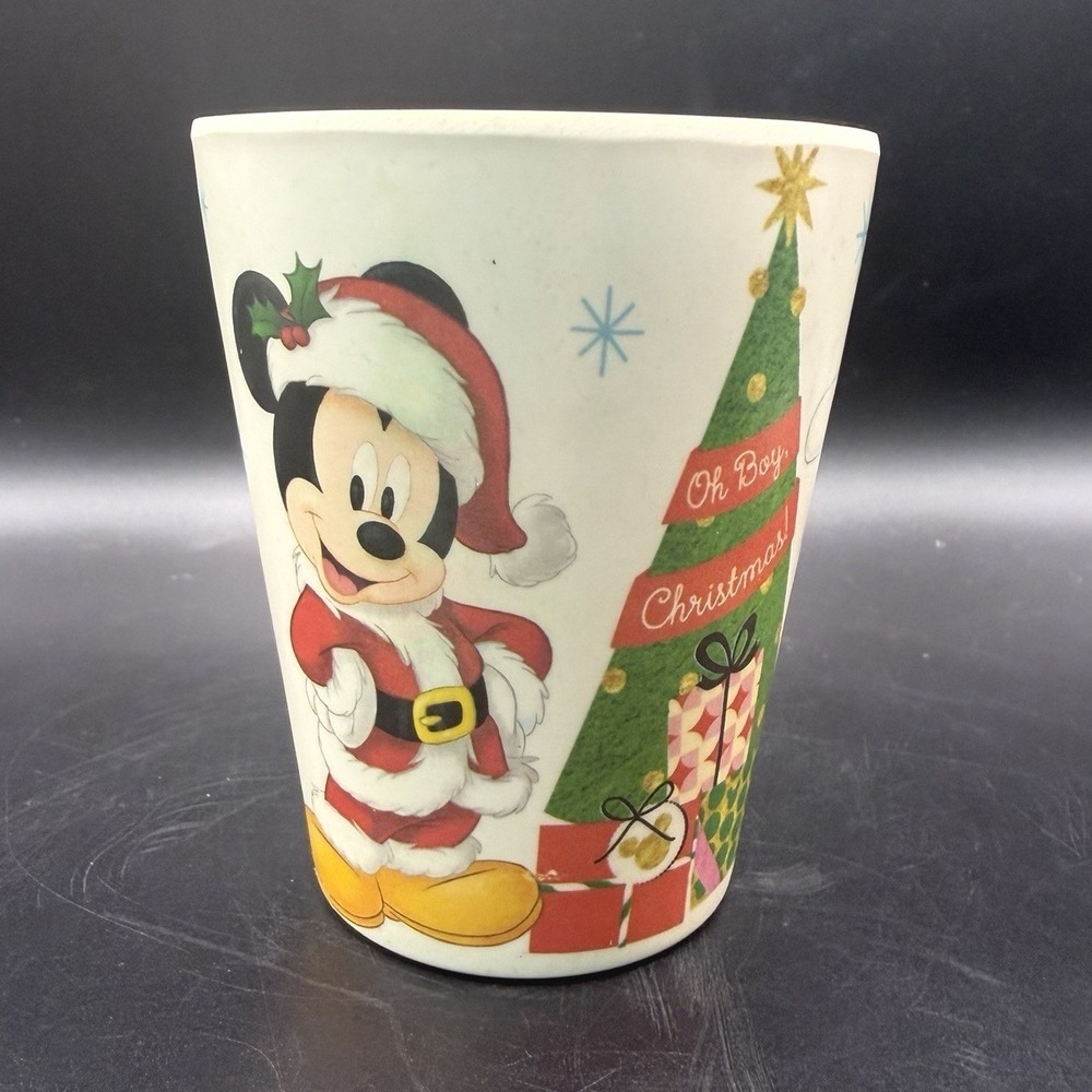 Vintage Mickey & Minnie Melamine Holiday Tumbler "Oh Boy"